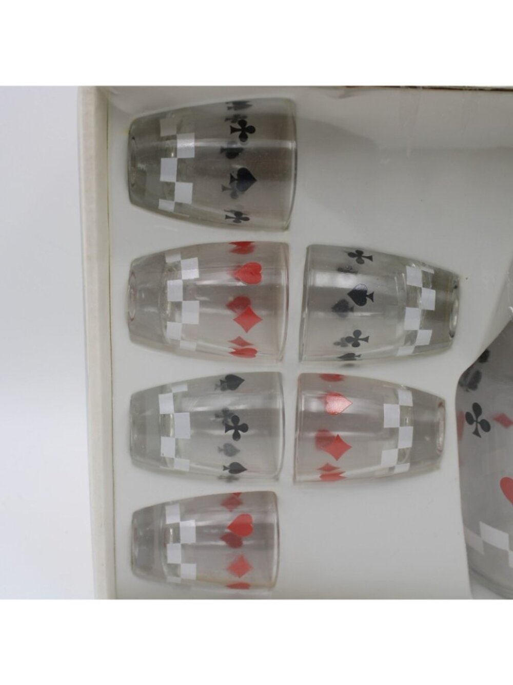 Verrerie D Arques France Card Themed Liqueur Service Set Decanter 6 Glass Set - Picture 2 of 7